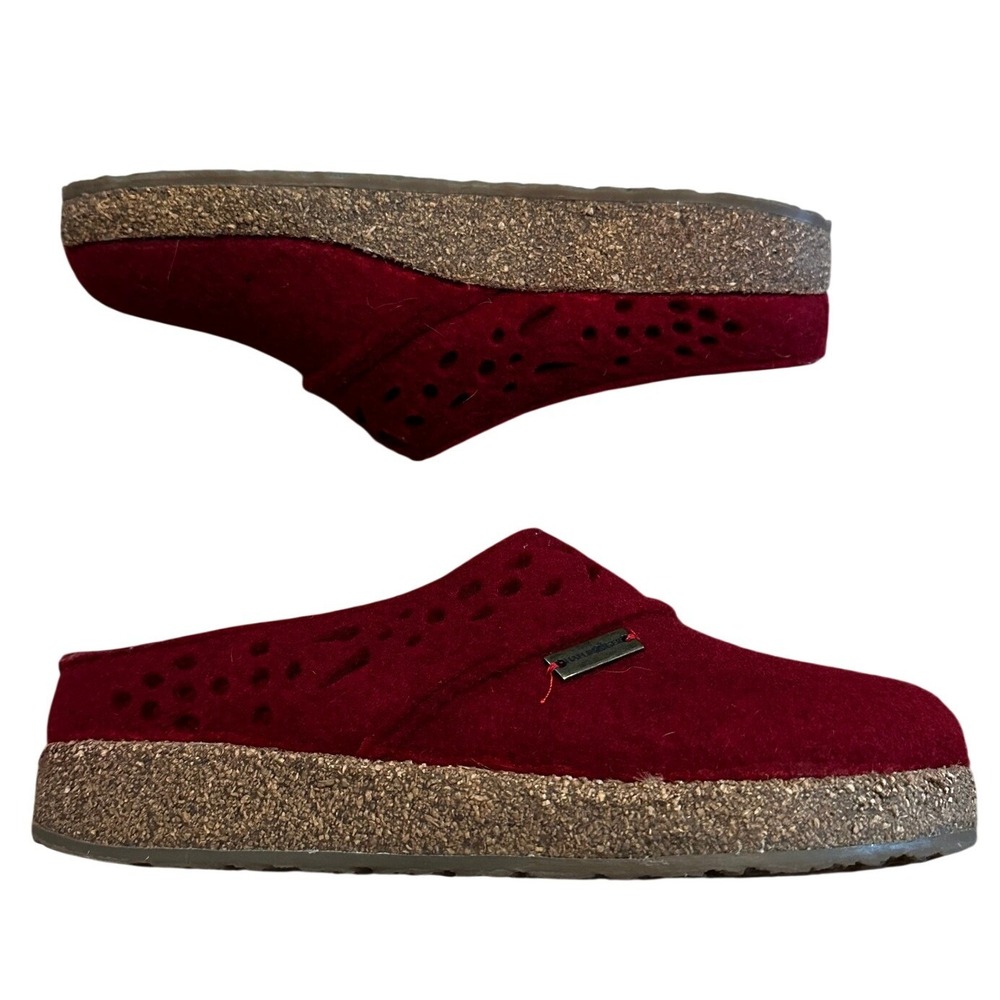 Haflinger Red Wool Felt Clogs Women's EU 39 - Picture 3 of 4